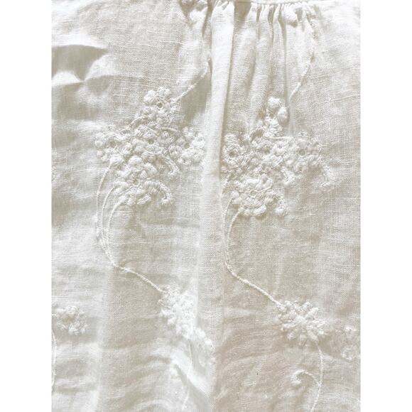 CP Shades Floral Embroidered White Linen Tunic Top Tunics Pockets XS - Picture 7 of 11